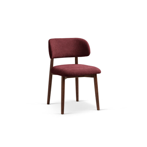 Set van 2 stoelen Evan chenille bordeaux - 51x49.5x77cm
