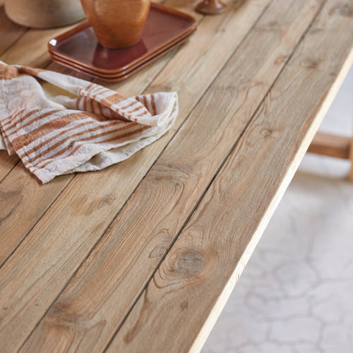 Tikamoon Tuintafel van gerecycled massief teakhout voor 6/8 personen - Naturel