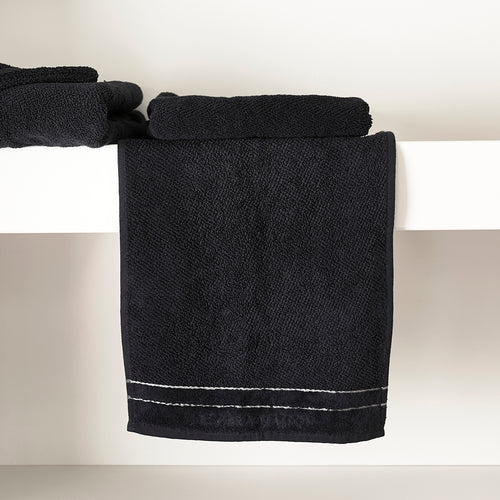 Rivièra Maison RM Elegant Guest Towel black 50x30 - Katoen - Zwart - vtwonen shop