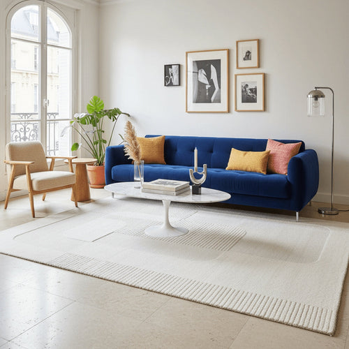 AFK Living vloerkleed Vauban - reliëfeffect - wit - 160x230 cm