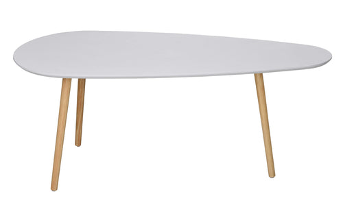 Calicosy - Set van 3 Witte en Houten Nesttafels  50x103x42 cm