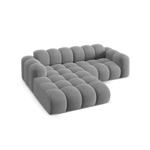 Cosmopolitan Design - Linker hoekbank Treno 3-zits, chenille lichtgrijs - 184x240x70cm