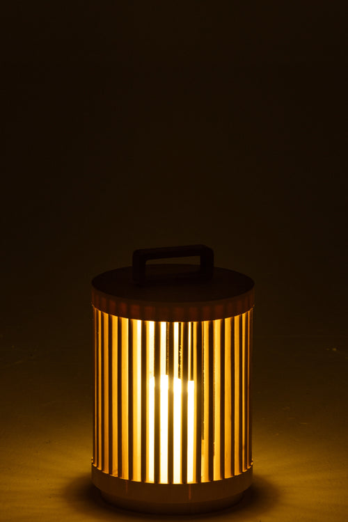 J-Line lamp Cylinder - sparhout - naturel - small - LED lichtjes - vtwonen shop