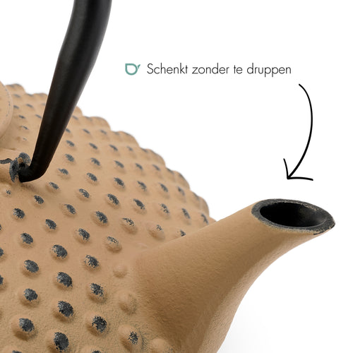 Bredemeijer - Gietijzeren theepot Xilin - 1,25 liter - Camel - Met filter - vtwonen shop