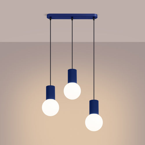 Sollux Lighting Hanglamp HALO 3L ultramarijn - 40x6x120cm