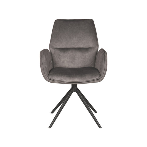 LABEL51 Eetkamerstoel Mellow - Antraciet Stof - Draaibaar - vtwonen shop