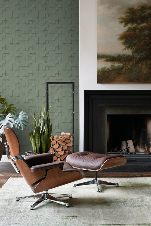 Origin Wallcoverings behang 3D kubussen vergrijsd groen - 50 x 900 cm - 347898 - vtwonen shop