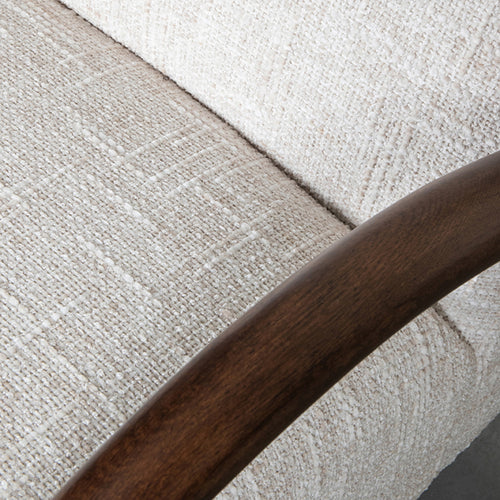 LABEL51 Fauteuil Viggo - Naturel/Walnoot Bouclé - 70x90x74cm