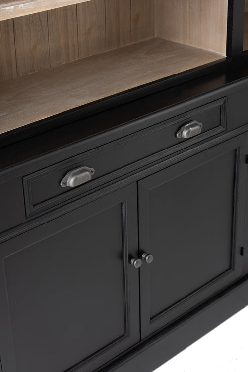 J-Line bibliotheekkast + Ladder - hout - zwart/naturel - vtwonen shop