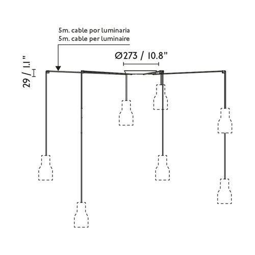 Faro MAMBO - Cilindrische Hangers Zwart, E27