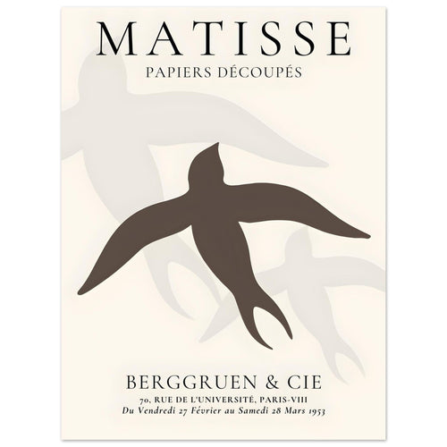 Artfulprints  Matisse - Birds silhouettes   poster 30x40 cm