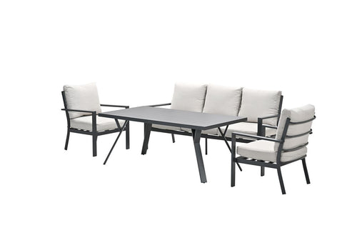 Sergio lounge-dining sofa set - 4-delig - carbon black - desert sand