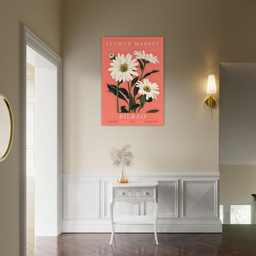 Artfulprints Poster Flower market - Bilbao   - 50x70 cm - Roze
