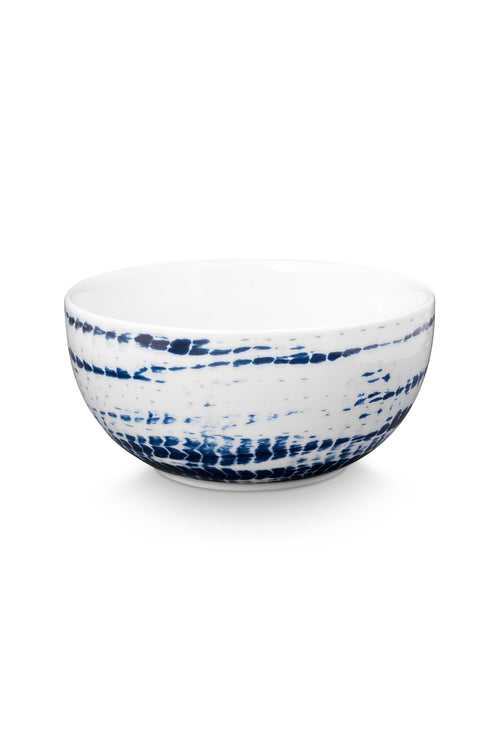 vtwonen - Tie Dye Kommen - Blauw, Wit - Porselein - 20.5cm - vtwonen shop