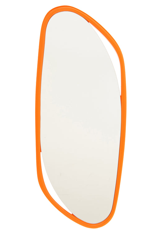 J-Line spiegel Onregelmatig - polyresin - hout - oranje