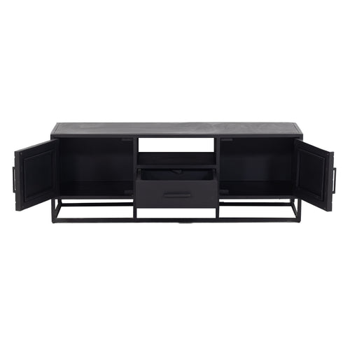 Giga Meubel Tv-meubel Isa - Zwart Mangohout - 140x40x50cm - vtwonen shop