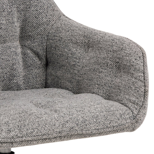 Rebellenclub Eetkamerstoel Harstad - Grijs Bouclé met een Mat Zwart Frame - vtwonen shop