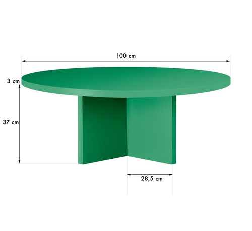 Really Nice Things - Salontafel - Pausa - Rond - 100 cm - MDF - Esmeralda