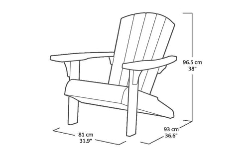Keter Troy Adirondack Tuinstoel - 81x93x96,5cm - Zwart