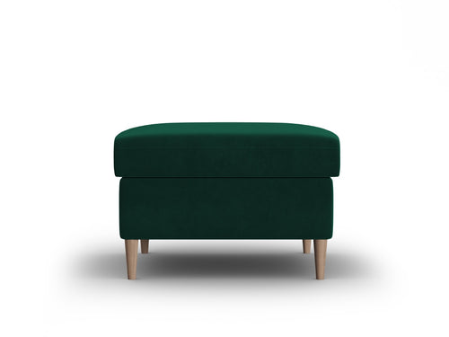 Cosmopolitan Design Poef Kyoto flueel flessengroen - 70x70x45cm