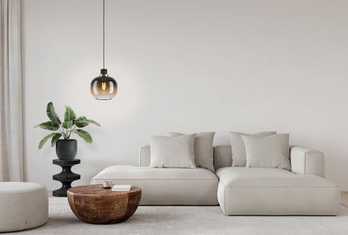EGLO hanglamp Oilella - e27 - 19 cm - zwart/geelkoper