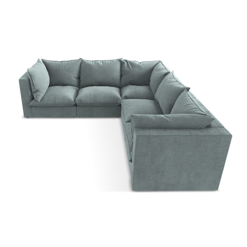 LaMiaSofa Modulaire hoekbank Ravenna - textuurstof - jeans - 255x255x77