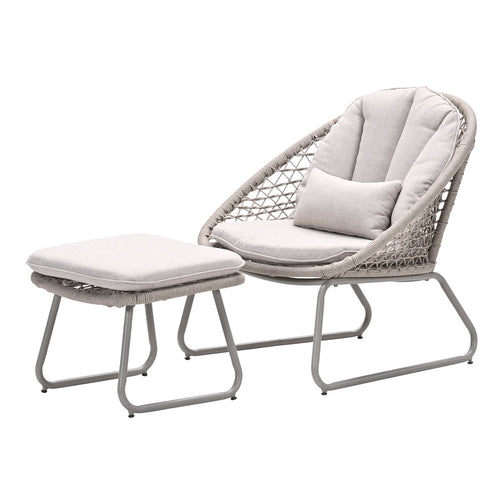 Garden Impressions loungestoel Roswell taupe incl. voetenbank - vtwonen shop