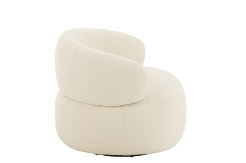 J-Line zetel Draaiend Rond - hout/schuim - ecru