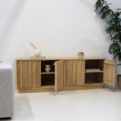 Giga Meubel Dressoir Nika - Mangohout - Naturel - 180x40x63cm - vtwonen shop