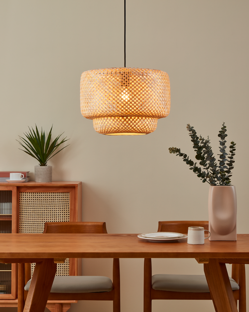 EGLO hanglamp Hettonle - e27 - ø 42 cm - zwart/hout - vtwonen shop