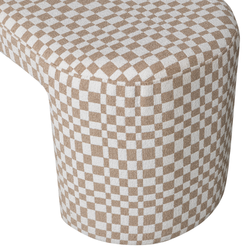 WOOOD bankje Jacob - Polyester - Geruit - Zand - 46x130x46 - vtwonen shop