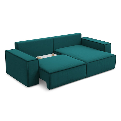 LaMiaSofa hoekbank rechts Livorno - velours - marien - 257x148x82