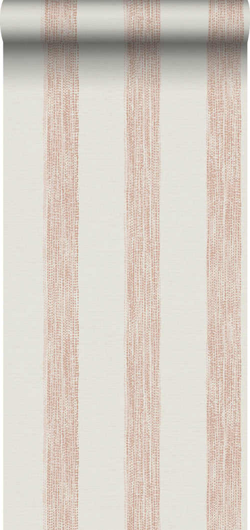 Sanders & Sanders behang geschilderde strepen roze en wit - 53 cm x 10,05 m - 640759