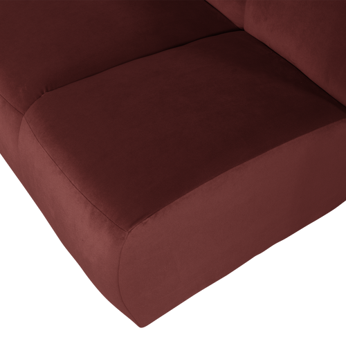 WOOOD 1,5-zits bank arm links Mojo - Velvet - Kastanjebruin - 74x164x97