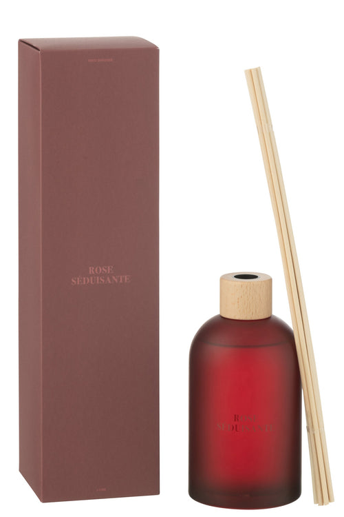 J-Line geurstokjes Accords Essentiels - Rose Seduisante - rood - 550 ml