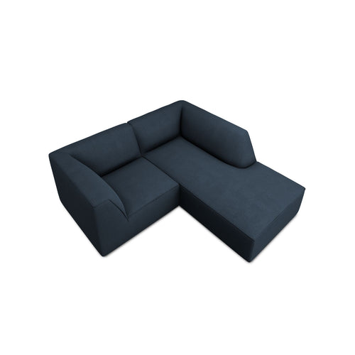 Cosmopolitan Design - Modulaire hoekbank rechts Siena 3-zits, structurele stof marineblauw - 180x186x69cm