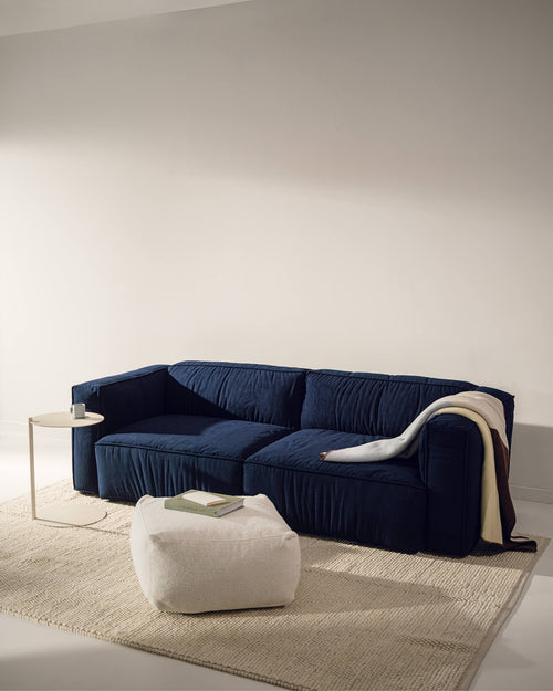 noo.ma Lobi 3-zits slaapbank - Storm Blue Corduroy, 140x190 cm slaapfunctie