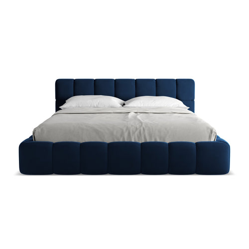 LaMiaSofa Bed met opbergruimte Roma - velours - koningsblauw - 200x228x82