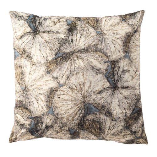 TOBIAS - kussenhoes 45x45 cm - bladmotief - Sterling Blue - blauw