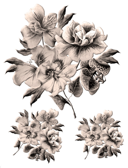 Sanders & Sanders muursticker bloemen lichtbeige - 85 x 65 cm - 600279