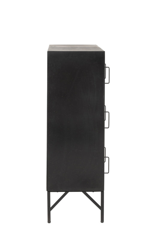 J-Line kast - 9 deuren - metaal - zwart