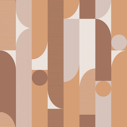 ESTAhome behang geometrische vormen lichtbruin - 50 x 900 cm - 131060 - vtwonen shop