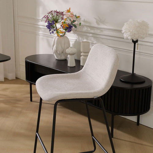 Nolon Nino-Mats Barkruk Beige - Zwart Onderstel - 65 cm - vtwonen shop