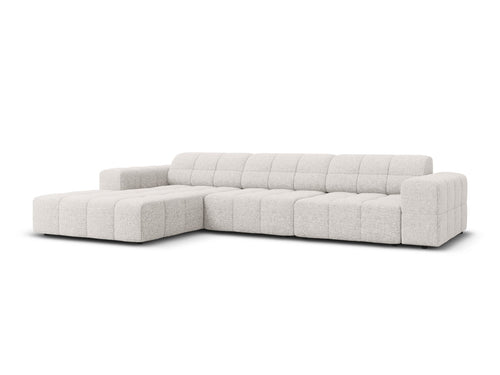 Cosmopolitan Design linker hoekbank Chicago 4-zits, chenille lichtgrijs - 167x294x78cm