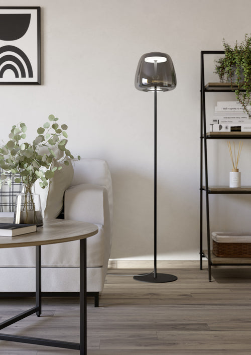 EGLO connect.z staande lamp Alfero-Z - led - glas - zwart/chroom