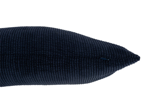 J-Line kussen Rib Vierkant - fluweel - blauw