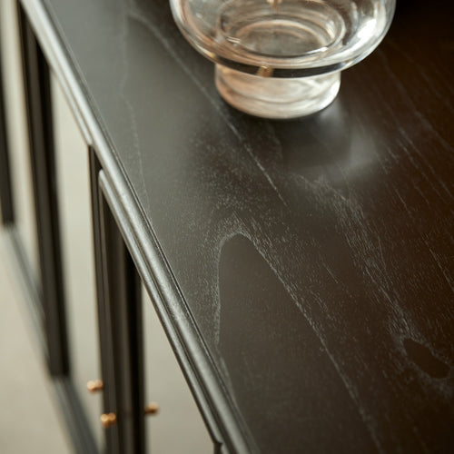 Tikamoon Laag vitrinebuffet in mindi 120 cm - Zwart