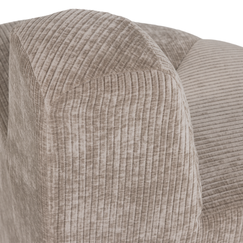 WOOOD eetbank hoek rond rugleuning Mojo - Ribstof - Donkerzand - 83x100x74