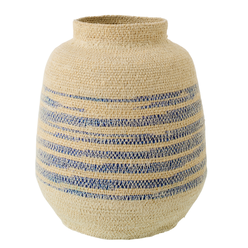 J-Line mand Gestreept - zeegras - naturel/blauw