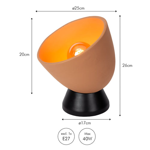 Atmooz tafellamp Rota - zwart - Ø 25 x H 26 cm - E27